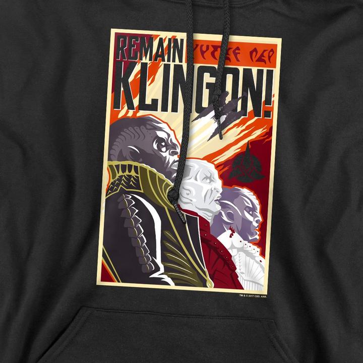 Immagine prodotto Universal Textiles Remain Klingon Felpa con Cappuccio Poster Uomo (S)