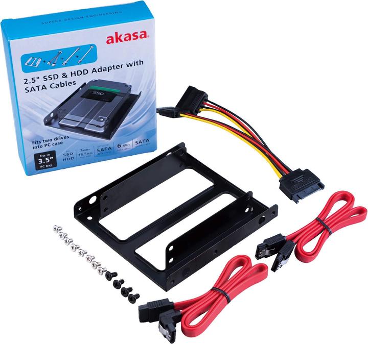 Actual product image Akasa 2.5" SSD & HDD Adapter with SATA Cable