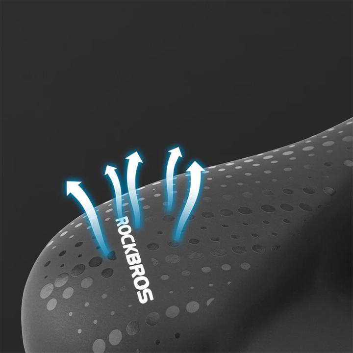 Actual product image Rockbros 38218916002 MTB bicycle saddle + lamp - black