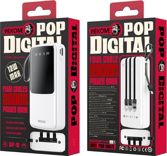 Produktbild Wekome Power bank USB-C/Lightning/MicroUS (20000 mAh, 12 W, 12 Wh)