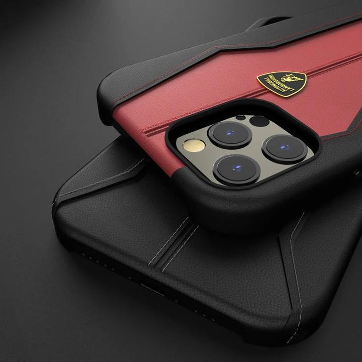 Produktbild Tonino Lamborghini iPhone 13 Pro - Automobili Lamborghini Echtleder Handyhülle Hurican D1, schwarz (Apple iPhone 13 Pro)