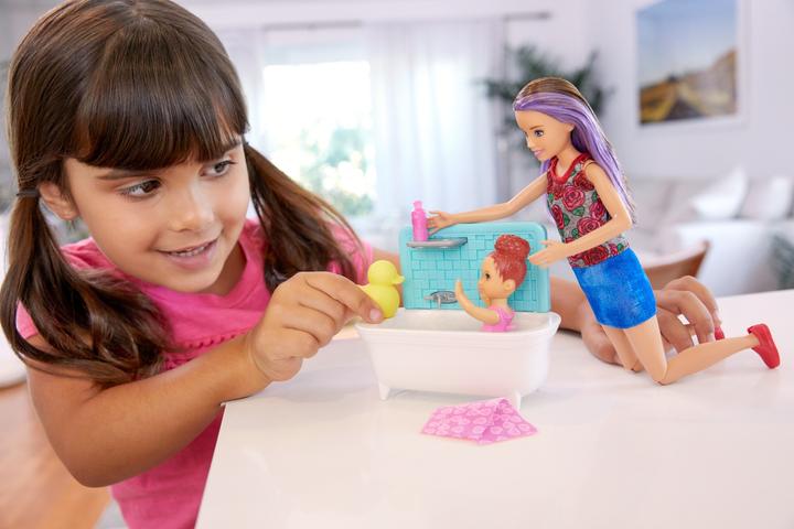 Actual product image Barbie Dolls and bathroom play set