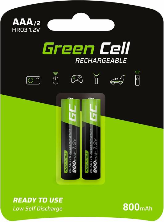 GreenCell GR08 Wiederaufladbarer Akku AAA (2 pz., AAA, 800 mAh)