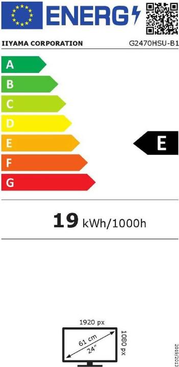 Energy Label iiyama G-Master Red Eagle G2470HSU-B1 (1920 x 1080 pixels, 23.80")