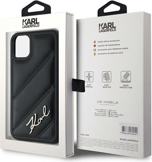 Produktbild Karl Lagerfeld KLHCN61PQDSMGK iPhone 11 / Xr 6.1" czarny/black hardcase Diagonal Quilted Script (Apple iPhone 11)