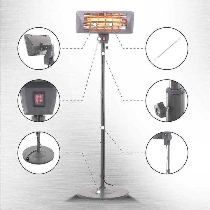 Produktbild Camry Standheizstrahler CR 7737 Terrassenheizstrahler, 2000 W, Anzahl Leistungsstufen 2, geeignet für Schü (2000 W)
