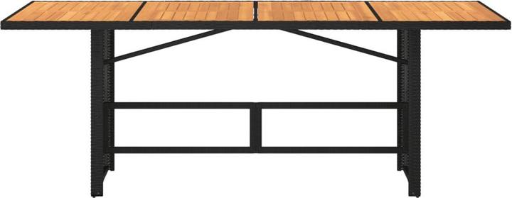 Produktbild VidaXL Gartentisch Esstisch Terrassentisch mit Holzplatte Schwarz Poly Rattan (80 cm)