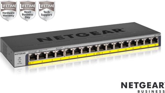 Actual product image Netgear Gs116pp (16 Ports)