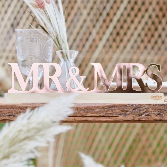 Image du produit Ginger Ray Lettre Mr & Mrs - or rose