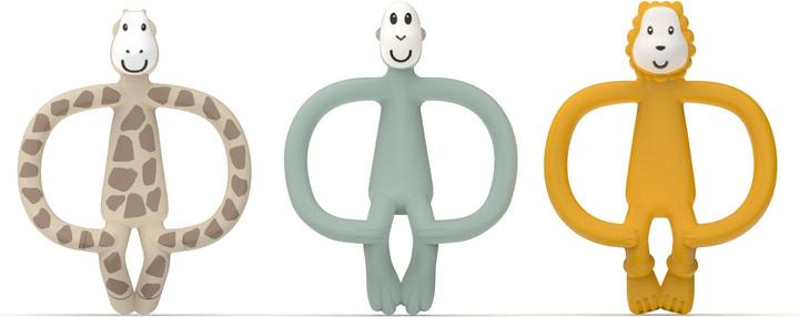 Actual product image Matchstick Monkey Gift set teething rings 3-pack - Ludo lion, Gigi giraffe & monkey