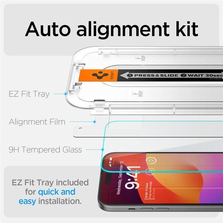 Image du produit Spigen Glas.TR EZ Fit (2 pièce(s), Apple iPhone 15)