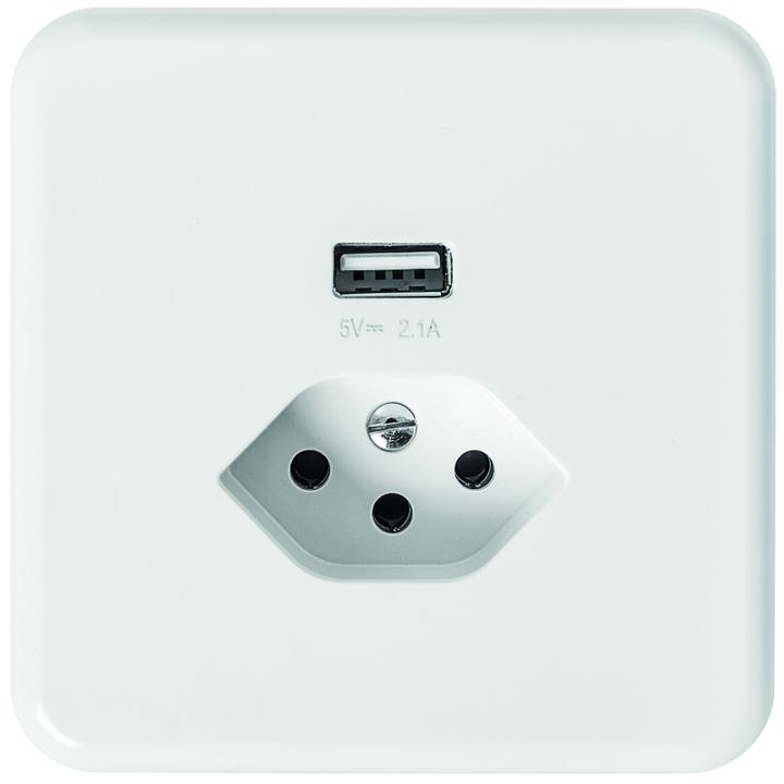 Produktbild Mica Steffen Steckdose 1xT13 1xUSB, UP