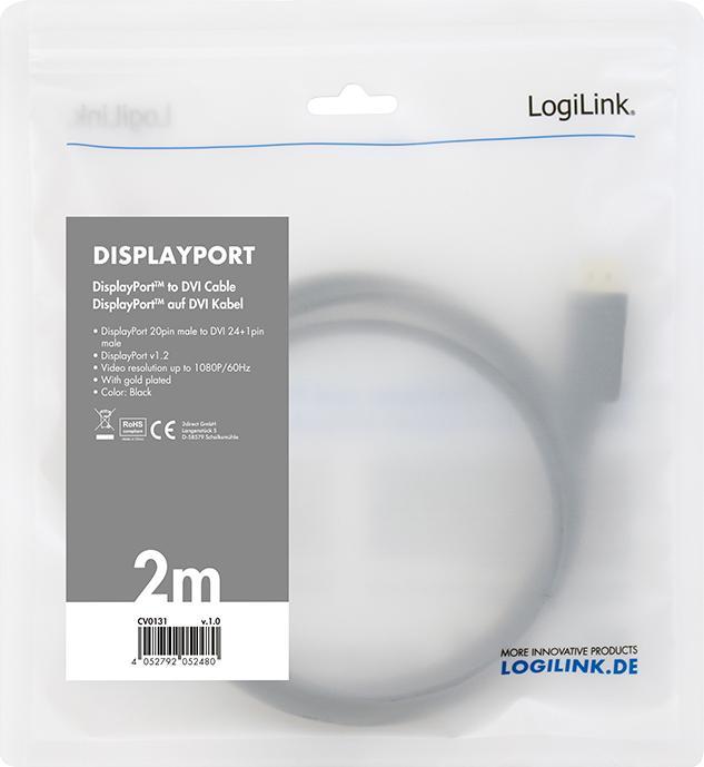 Actual product image LogiLink DisplayPort — DVI (5 m, DisplayPort)
