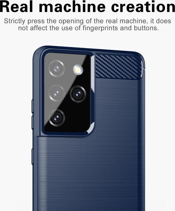 Produktbild Cadorabo TPU Ultra Slim carbon edelstahl Kombi Cover (Samsung Galaxy S21 Ultra)