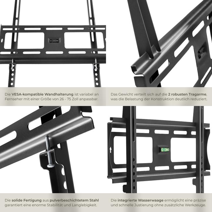 Actual product image tectake TV wall mount (Wall, 55", 90 kg)
