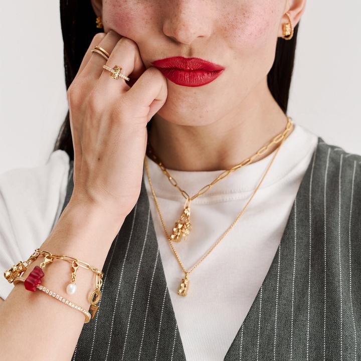 Immagine prodotto Thomas Sabo Ring mit HARIBO Goldbär und Steinen vergoldet (52, 925 Argento)
