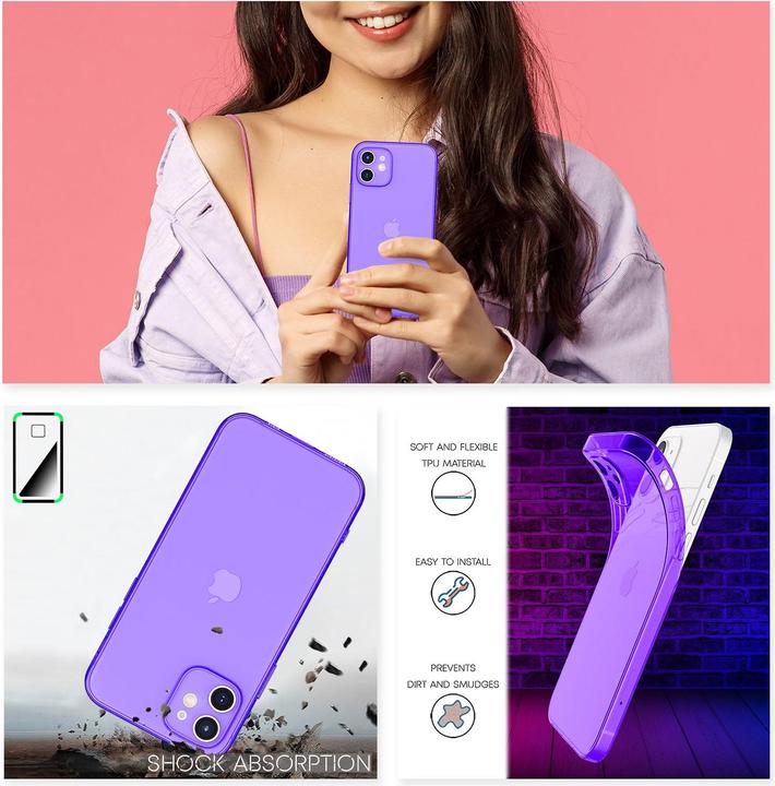 Actual product image Nalia Clear Neon Cell Phone Case (Apple iPhone 12 mini)