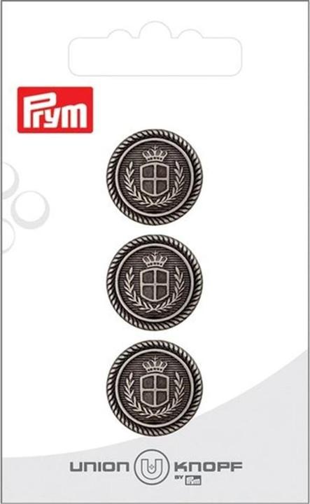 Produktbild Prym Knöpfe Metall 18 mm, 3 Stück, Altsilber