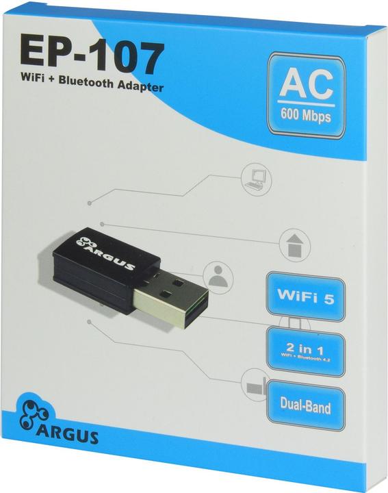 Produktbild Intertec USB Adapter EP-107 Wi-Fi und BT4.2 NT Argus,USB2.0,600Mbps (USB 2.0)