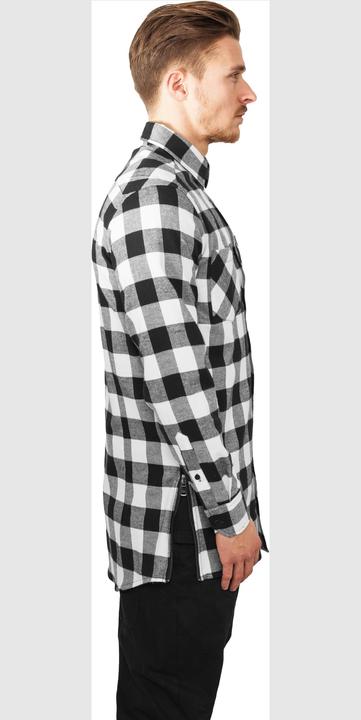 Immagine prodotto Urban Classics Camicia in flanella a quadri lunga con zip laterale (S)