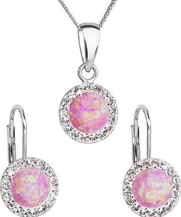 Evolution Group Glittering jewelry set with Preciosa crystals 39160.1 & light rose s.opal
