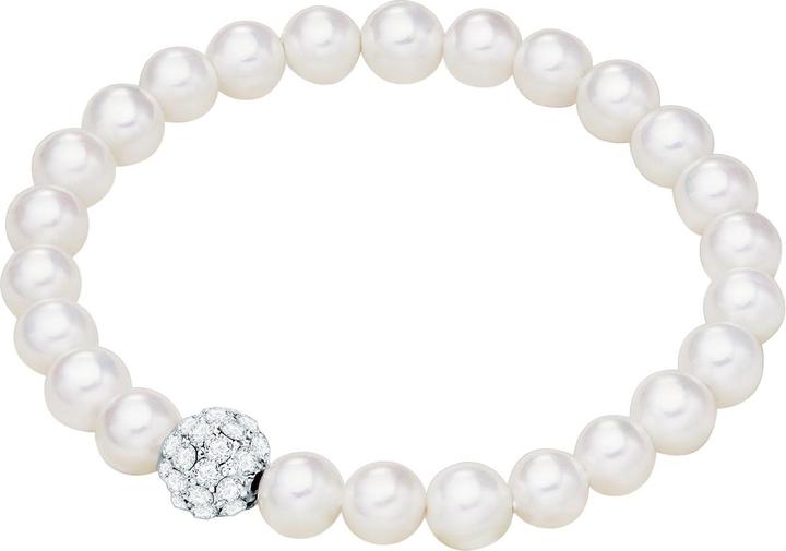 Lulu & Jane Damen Metall-Legierung Crystal Muschelkernperle silber - 29459 (18 cm, Metall-Legierung)