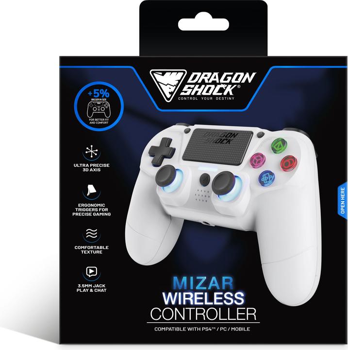Image du produit DragonShock Controller Mizar Wireless blanc PS4 (PS4)