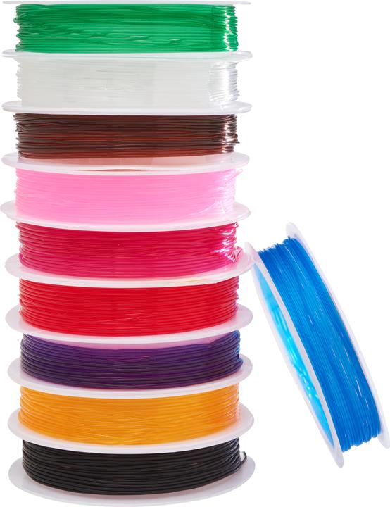 Produktbild VBS XXL Gummikordeln "Magic Stretch", Bunter Mix, 0,8 mm, 10 Rollen á 5 m