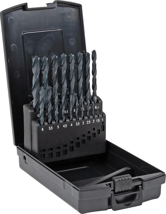 Stier Spiralbohrer-Set DIN 338 HSS-R 1-10mm 19-teilig in Kassette (2,5, 9,0, 8,5, 1,5, 3,0, 8,0, 5,5, 9,5, 7,5, 6,0, 4,5, 3,5, 6,5, 7,00 mm, 5,0, 2,0 mm, 4,0, 1,00 mm)