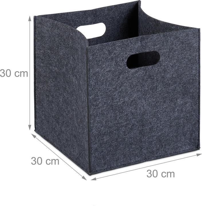 Actual product image Relaxdays Square Felt Basket (30 x 30 x 30 cm, 23 l)