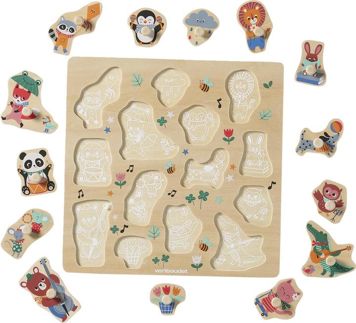 Image du produit Vertbaudet Puzzle à assembler pour bébé HAPPY ANIMALS en bois FSC®. (14 pièces)