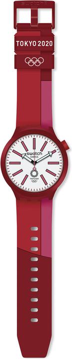 Actual product image Swatch Big Bold Kurenai Red (Analogue wristwatch, 47 mm)