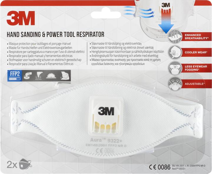 3M Atemschutzmaske Aura 9322+C2 (FFP2, 2 x)