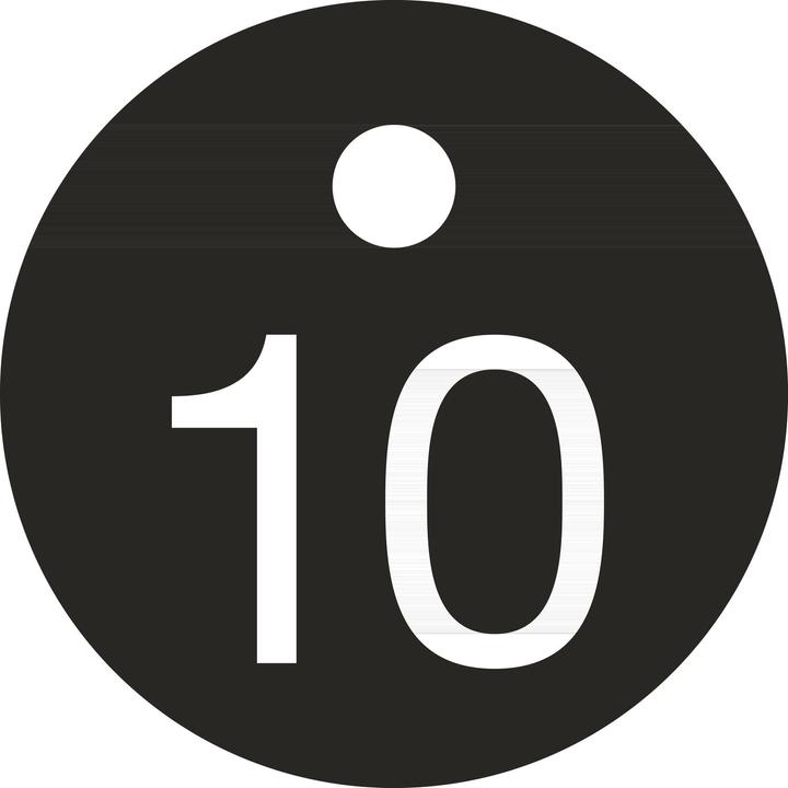 Reiher Schlüsselnummer - ø 25, Nummer 10, Aluminium schwarz eloxiert