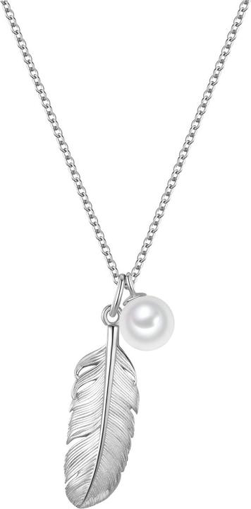 Immagine prodotto Glanzstücke München Collana da donna con piume in argento - 35040 (Argento, 40 - 45 cm)