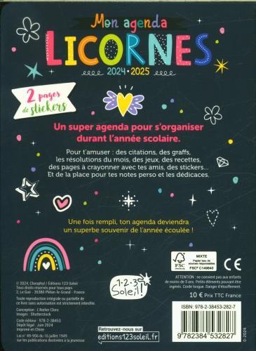 Produktbild 123 Soleil Mon agenda licornes : agenda scolaire 2024-2025 (Französisch)