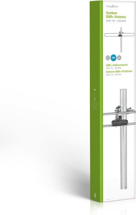 Produktbild Nedis DAB Antenne - Max. 4dB Verstärkung - DAB: 170-250 MHz - 50 km Reichweite - für Draussen ANORD (4 dB, UKW / MW / LW, DAB/ DAB+)