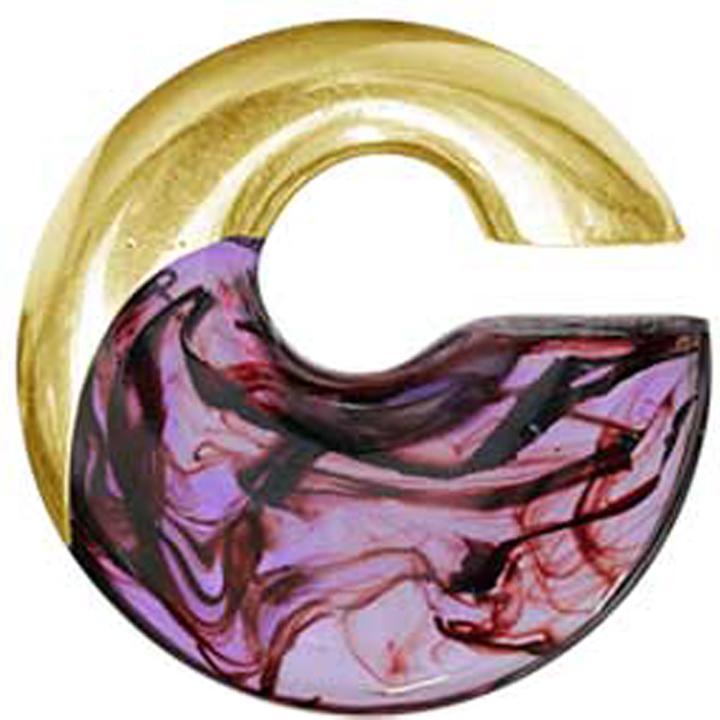 Star Piercing Ohrgewicht vergoldet Nebel Epoxy violett (Organisch, Messing)