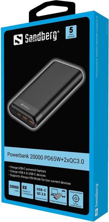 Produktbild Sandberg 420-62 (20000 mAh, 65 W, 74.40 Wh)