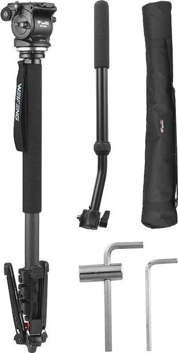 Actual product image Nest WF C500S Carbon Monopod met Fluid Video Head