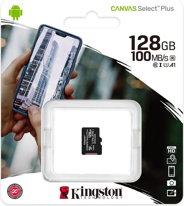 Produktbild Kingston Canvas Select Plus microSDXC Card 128GB (128 GB, microSDXC, U1, UHS-I)