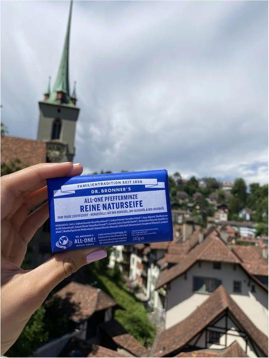 Actual product image Dr. Bronner's All-One Natural Soap Peppermint 140g (Hard soap)