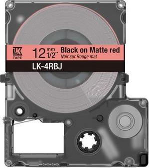 Actual product image Epson Matte Red/Black 12mm LK-4RBJ (1.20 cm, Red)