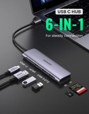Produktbild Ugreen USB-C Hub 6in1 (USB-C, 6 Ports)