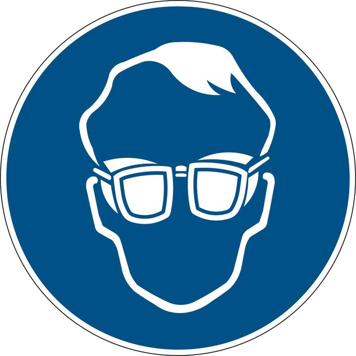 Actual product image Brady PIC 289-DIA 100-B7527, Mandatory signs - Use safety goggles with side protection