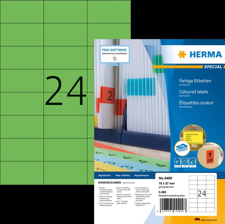 Image du produit HERMA Étiquettes couleur A4