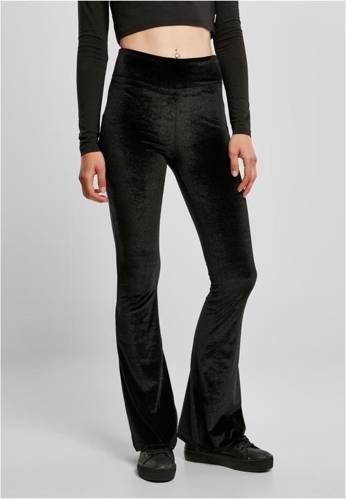 Actual product image Urban Classics Ladies High Waist Velvet Boot Cut Leggings (5XL)