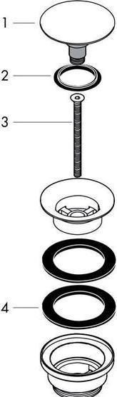 Actual product image hansgrohe Push-Open waste set for washbasin and bidet mixers