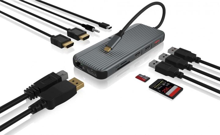 Actual product image Icy Box IB-DK4060-CPD (USB-C, 12 Ports)