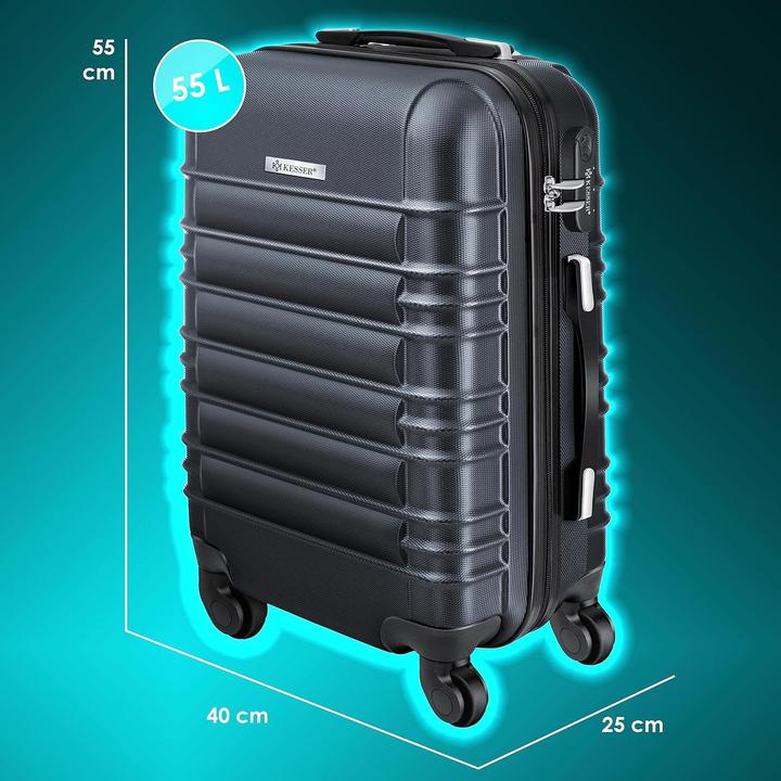 Immagine prodotto Kesser Handgepäck Reisekoffer mit Kofferwaage (55 l, M (50 - 90l))